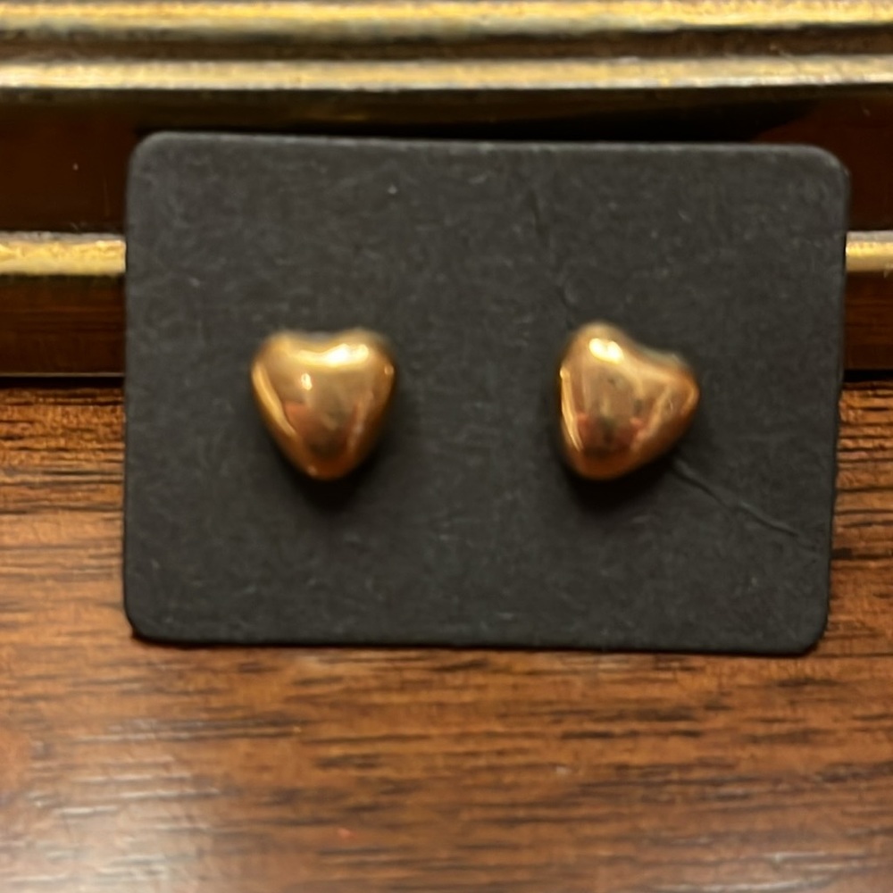 Puffy Heart Stud Earrings